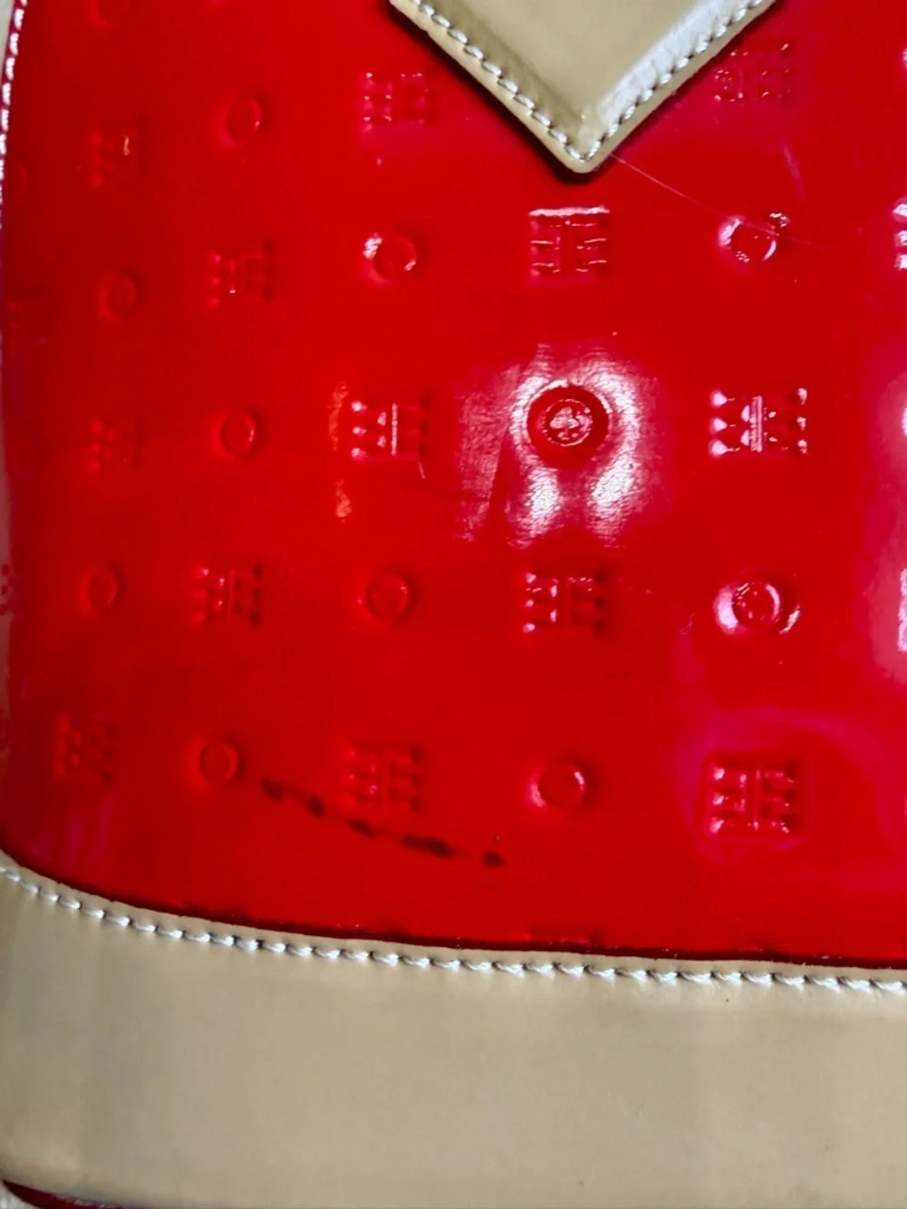 Arcadia Red Patent Leather Satchel Top Handle Crossbody Bag Italy